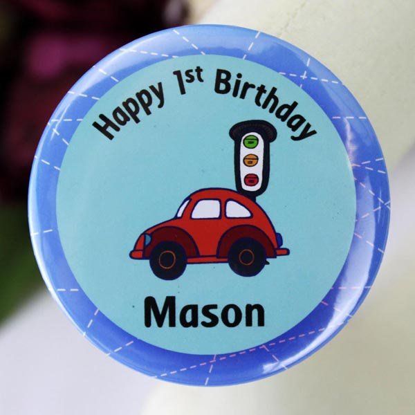 Personalised Car Birthday Badge - Any Age