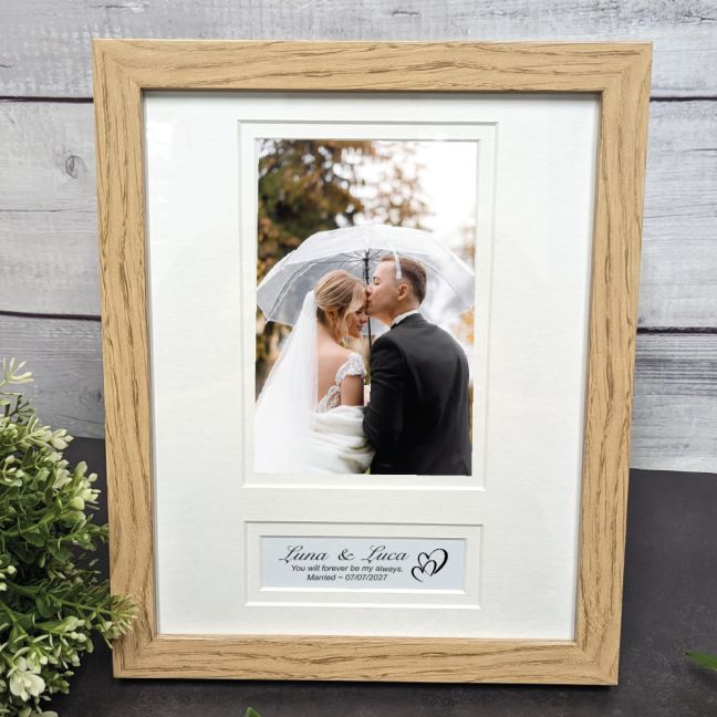 Wedding Wooden Photo Frame with Personal Message