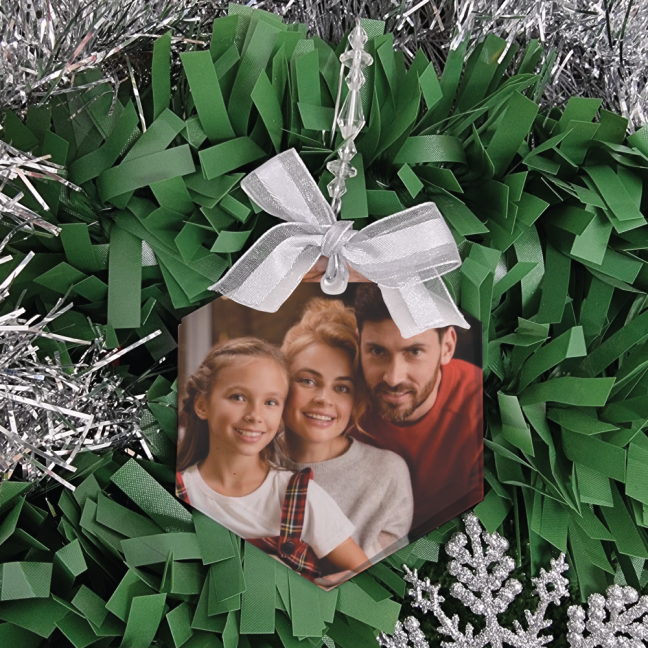 Personalised Photo Glass Christmas Ornament