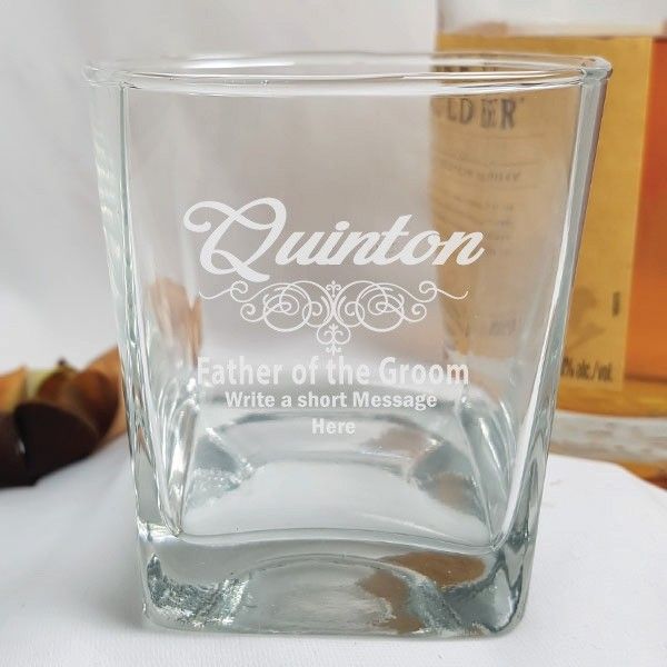 Father Of The Groom Engraved Personalised Scotch Spirit Glass