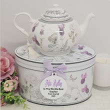 Teapot in Personalised Teacher Gift Box - Lavender