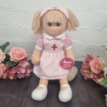 Get Well Nurse Rag Doll with Badge 35cm