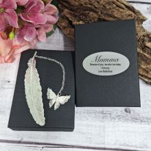 Mum Silver Feather Bookmark Gift Boxed