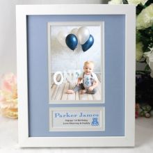 Personalised 1st Birthday  Photo Frame 4x6 -  Blue