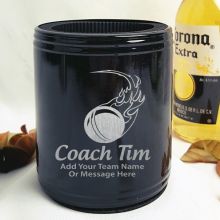 Cricket Coach Engraved Black Stubby Can Cooler Personalised Messag