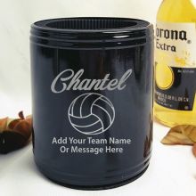 Netball Coach Engraved Black Stubby Can Cooler Personalised Messag