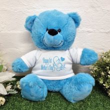 1st Mothers Day Teddy Bear 30cm Plush Blue