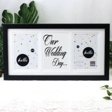 Our Wedding Black Frame Gallery Collage Typography Print