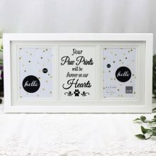 Pet Memorial White Gallery Collage Frame Typography Print - Paw Prints