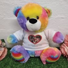 Personalised Valentines Day Photo Bear Rainbow 30cm