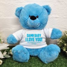 Love You Naughty Valentines Day Bear - 30cm Blue