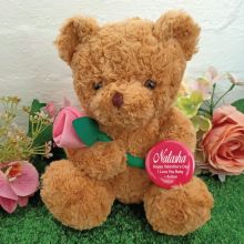 I Love You Valentines Bear with Rose  & Badge