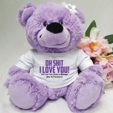 Naughty I Love You Valentines Bear - Lavender