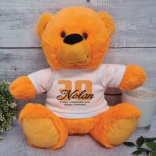 30th Birthday Teddy Bear Orange Plush 30cm