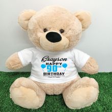 Personalised 90th Birthday Bear Cream 40cm