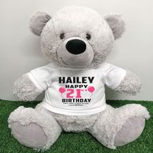 Personalised 21st Birthday Bear Grey 40cm