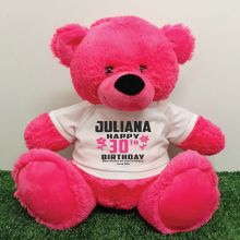 Personalised 30th Birthday Bear Pink 40cm