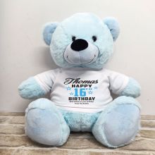 Personalised 16th Birthday Bear Light Blue 40cm