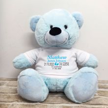 Personalised Newborn Bear 40cm Light Blue Plush