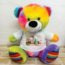Personalised Photo Teddy Bear 40cm Rainbow