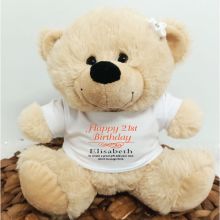 Personalised 21st Bear Cream Plush