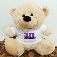 30th Teddy Bear Cream Personalised Plush