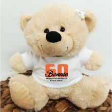 60th Teddy Bear Cream Personalised Plush