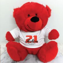 21st Birthday Teddy Bear Red Plush