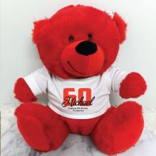Personalised 60th Teddy Bear Red Plush