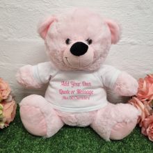 Custom Text Message Bear Light Pink 30cm