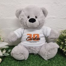 30th Birthday Bear Grey Plush 30cm