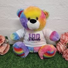 100th Birthday Bear Rainbow Plush 30cm