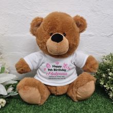 Personalised Birthday Bear Brown Plush 30cm