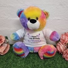13th Birthday Party Bear Rainbow Plush 30cm