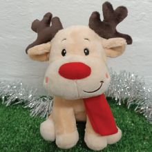 Christmas Baby Reindeer Red Plush