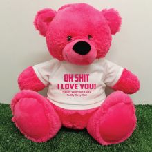 Naughty Love You Valentines Bear - 40cm Hot Pink