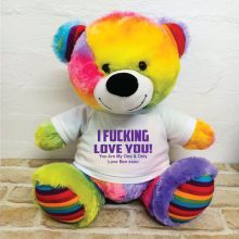 Naughty Love You Valentines Bear - 40cm Rainbow