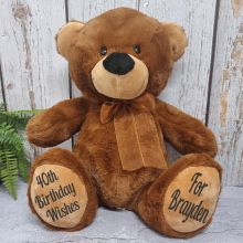 Personalised 40th Birthday Teddy Bear 40cm Plush Brown