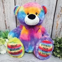 Baby Birth Details Teddy Bear 40cm Plush Rainbow