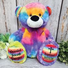 Baptism Personalised Teddy Bear 40cm Rainbow