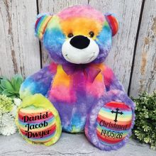 Christening Personalised Teddy Bear 40cm Rainbow