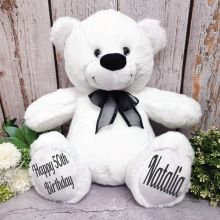 50th Birthday Teddy Bear 40cm -White