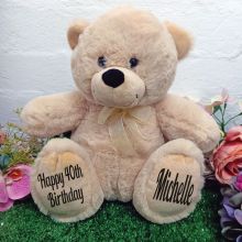 40th Personalised Teddy Bear 30cm Cream