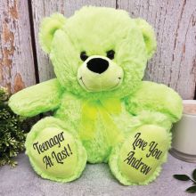 Personalised 13th Teddy Bear Lime Plush 30cm