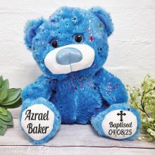 Personalised Hollywood Baptism Bear 30cm Plush - Blue
