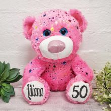 50th Birthday Hollywood Bear 30cm Plush - Pink