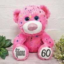 60th Birthday Hollywood Bear 30cm Plush - Pink