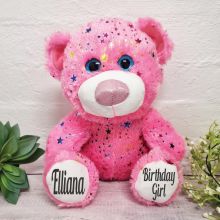 Personalised Hollywood Birthday Bear 30cm Plush - Pink