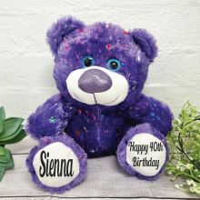 40th Birthday Hollywood Bear 30cm Plush - Purple
