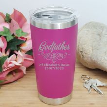 Godfather Personalised Insulated Travel Mug 600ml Pink